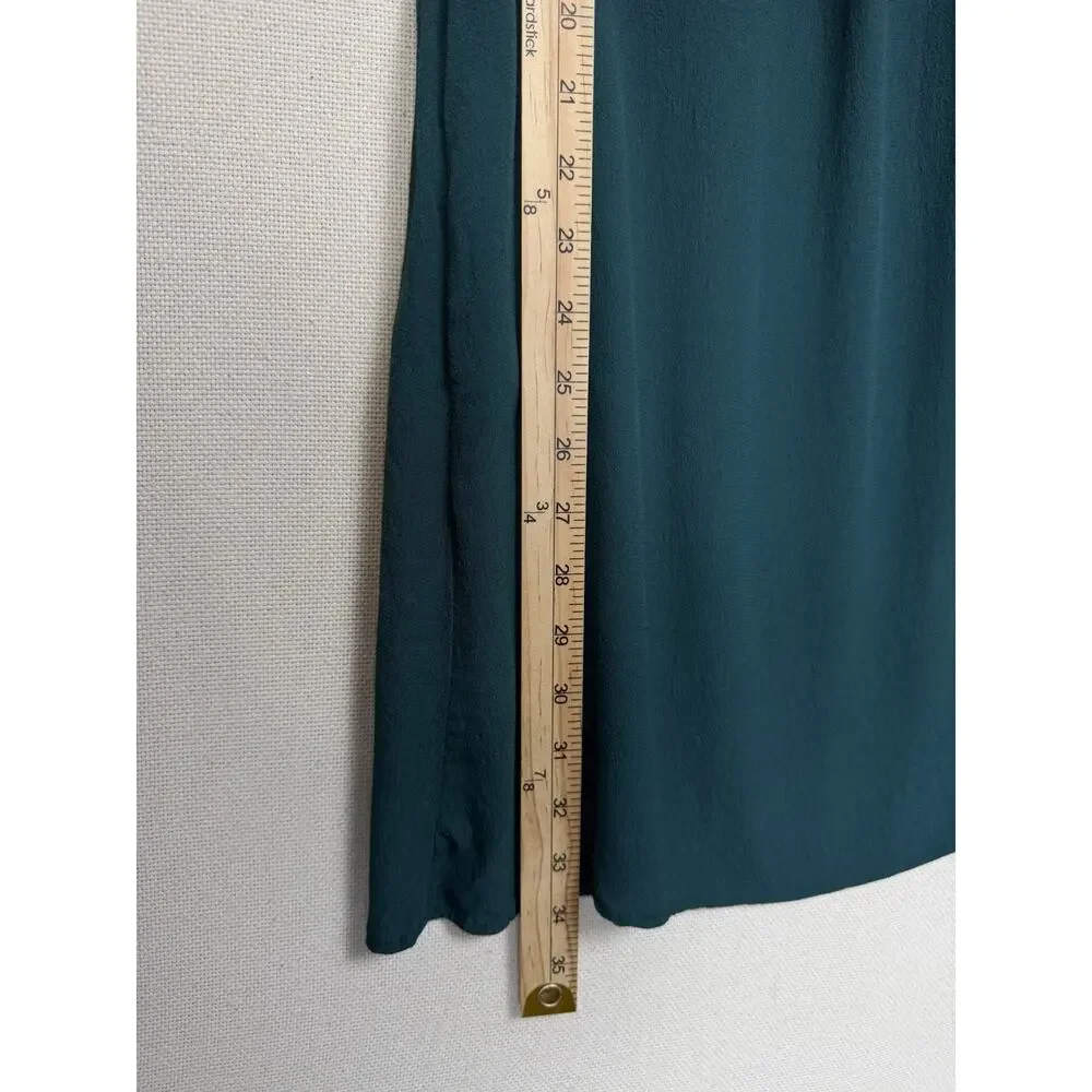 Free People Mini Dress Women’s Sz 8 Ruffle Trim Jade Green Open Sides Pockets - Picture 14 of 15